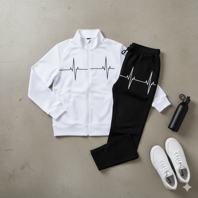 ست سوییشرت شلوار مردانه سفید مدل EKO