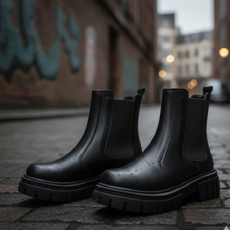 نیم بوت زنانه چلسی دوطرف کش-مشکی